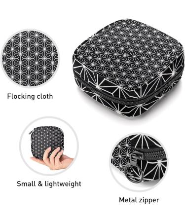 Buy Women's Bonds Storage Pockets Kit - Black & White Hexagonal Star Pattern - Portable Period Bag for Women & Girls - Buy Online on GoSupps.com