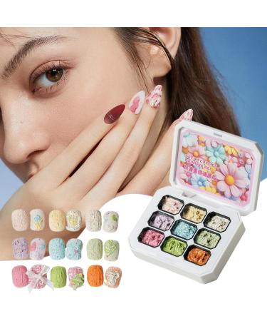 Solid Nail Gel 9 Color Gel Manicure Palette Smooth and Stackable Nail Glue for French Tips and Long-Lasting Home Manicures - Buy Online on GoSupps.com