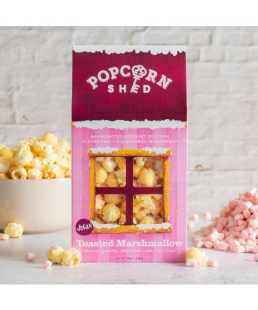 Popcorn Shed Toasted Marshmallow Gourmet Gift Box Vegan Gluten Free Natural Movie Night Snack 80 g Pink Marshmallow 80 g (Pack of 1) - Buy Online on GoSupps.com