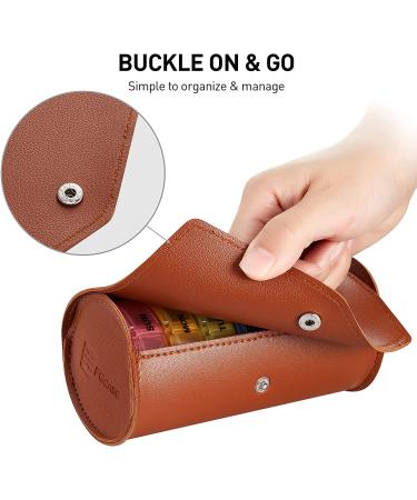 Large 2 Times a Day Weekly Pill Organizer with PU Case - Rainbow Brown - Buy Online on GoSupps.com