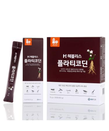 For Bronchial Health  Heblis Platycodin 30 Sticks  Immune Health and Throat Wellness  3-Year-Old White Platycodon powder in Jeju Korea  sweet liquid stick
