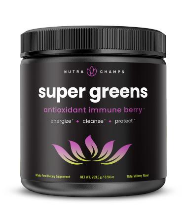 Super Greens Powder Premium Antioxidant Superfood | Organic Greens Fruit and Veggie Vegan Supplement | 40+ Greens and Superfoods Including Wheatgrass & Spirulina | Probiotic Powder Greens, Sweet Berry - Buy Online on GoSupps.com
