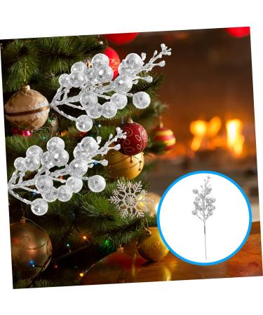 Christmas Decorations 20 Pcs Christmas Imitation Berries Christmas Winter Berries Bunch Xmas Glitter Berry Stems Christmas Tree Artificial Berry Christmas Decor Pine Garl Silverx2pcs 19X5X5CMx2pcs - Buy Online on GoSupps.com