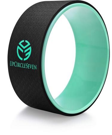 UpCircleSeven Yoga Wheel for Back Pain - Deep Tissue Massage - Yoga Back Roller Wheel for Back Pain Relief Stretching Myofascial Release Mobility Cyan 12"