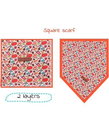 Unique Style Paws Dog Sandanas | Washable Cotton Adjustable Towel for Small & Medium Dogs & Cats - Pumpkin Design - Buy Online on GoSupps.com