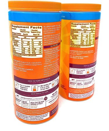 Metamucil Sugar Free Fiber Supplement, Orange Smooth, 260 Servings, 1.7 lb (Pack of 2) - Buy Online on GoSupps.com