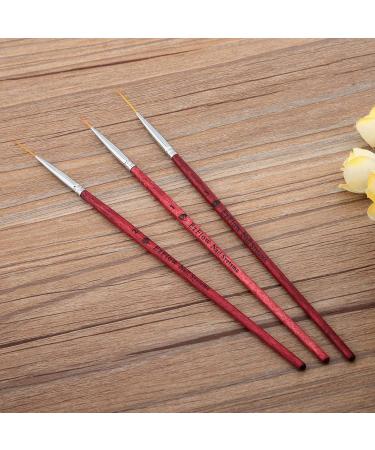 3 Pcs Nail Art Liner Brushes Set - UV Gel & Acrylic Painting Tools for DIY Manicure - Perfect Striping Brush Pen for Nail Art - Buy Online on GoSupps.com