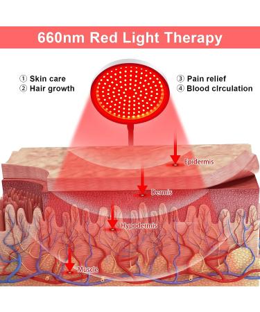 Shyineyou 660nm Red Light Therapy Lamp for Face, Skin, Neck, Hands - LED Red Light Therapy Device with Base - Buy Online on GoSupps.com