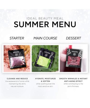 APIVITA Express Beauty Face Mask with Grape & Vitamin E - Smoothing Firming & Moisturizing for All Skin Types - 12 Packettes (0.27 Fl Oz) - International Shipping Available - Buy Online on GoSupps.com