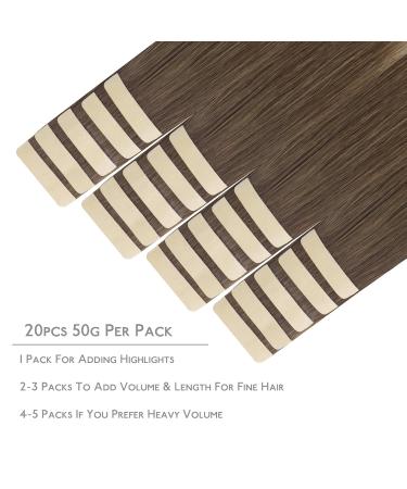 Buy If-alife Real Hair Tape Extensions - 20pcs 50g 22 Inch Sand Brown to Platinum Blonde | Invisible Skin Weft Remy Silky Straight Hair Extensions - Buy Online on GoSupps.com