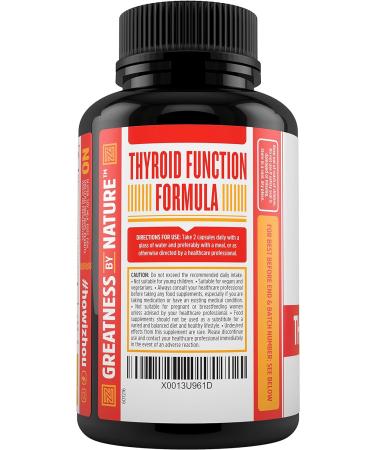 Thyroid Support Complex with Iodine, Magnesium, B12 & Ashwagandha - Reduce Fatigue - 90 Vegan Capsules - Buy Online on GoSupps.com