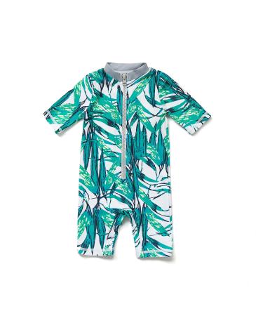 Baby Boys Sunsuit UPF 50+ Sun Protection All in One with Zipper Swimwear with Sun Hat(Grren 24-36Months) Green 1 2-3 Years