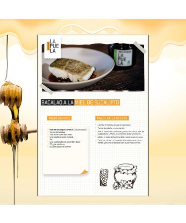 LAPUELA Eucalyptus honey. Distributor of natural honey from Asturias - Aroma of damp wood very intense and persistent (350gr - Dosing Cap) - Buy Online on GoSupps.com