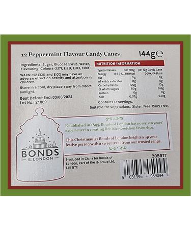 Candy Canes 12 Peppermint Flavour for Xmas Tree Decorations - Buy Online on GoSupps.com