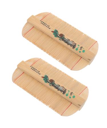 VICASKY Peigne Dents Double Face en Bambou Dense Lot 2 Pi ces Antistatique Soin Cuir Chevelu limination Poux et Pellicules Portable Usage Familial Gar on et Style Al atoire