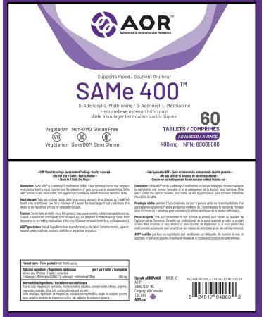 AOR - SAMe 400-60 Tablets - Supports a Balanced Mood 60 count (Pack of 1) - Buy Online on GoSupps.com