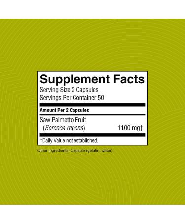 Nature's Sunshine Saw Palmetto 100 Capsules - Kosher - Prostate Health Support for Men and Women - Buy Online on GoSupps.com