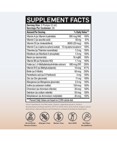 Vitaminally Men's 50+ Multivitamin Liquid Drops | 30 Day Supply | 3 FL Oz | Non-GMO, No Added Sugars | Gluten-Free | Brain Health, Immunity & Energy Support - Buy Online on GoSupps.com
