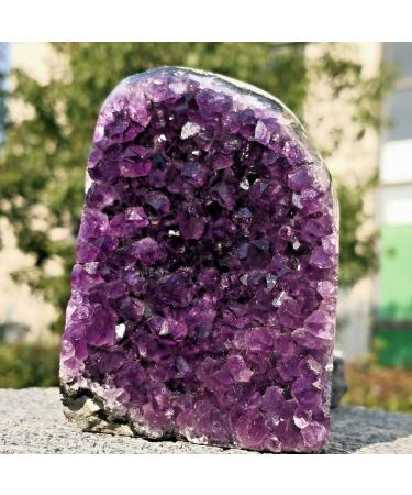 Natural Amethyst geode Quartz Cluster Crystal Specimen Reiki Stone Crystal Cluster (Size : 700g)