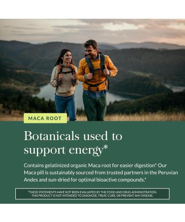 Gaia Herbs Maca Root - Caffeine-Free Energy Supplement - Traditionally Used to Support Healthy Energy & Stamina* - Made with Organic Maca Root (Lepidium meyenii) - 60 Vegan Capsules (60 Servings) Retail - Buy Online on GoSupps.com