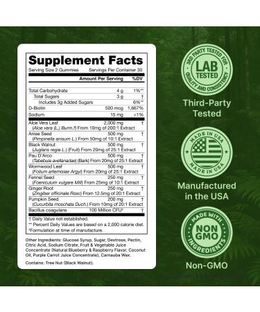 Candisite | Candida Cleanse | 10-in-1 Advanced Formula - Wormwood Black Walnut PAU D Arco | Supports Digestive & Microbial Balance | Candida Support | 60 Gummies - Buy Online on GoSupps.com