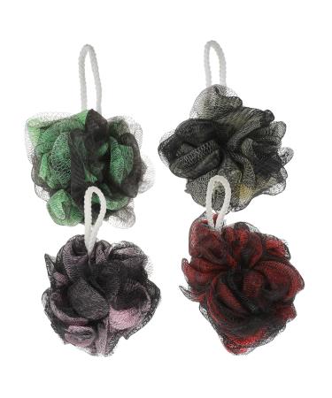 Hemoton 4pcs Foaming Net Loofah Body Scrubbers Men Hair Ties Men Body Wash Body Cleaning Loofah Back Scrubber Body Exfoliating Bath Ball Sponge Shower Puff or Miss Aldult Bath Wipe