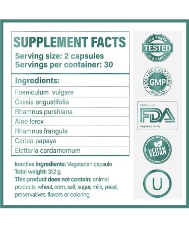 Digestic 100% Natural Laxative for Constipation Relief - 180 Capsules (Pack of 3) - Colon Detox Cleanse, Stool Softener for IBS, Gas and Bloating Relief - Adults - Buy Online on GoSupps.com