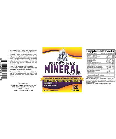 2-Month Iron-Free Multi Mineral Supplement with 72 Trace Minerals - Natural Multiminerals - 120 Tablets - Buy Online on GoSupps.com
