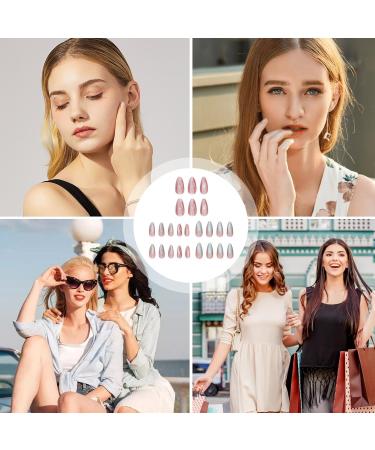 Dyeulget Fake Nails | Ombre False Nails Cat Eye Press On Nails Almond Fake Nails 12 Sizes For Woman Manicure Girl - Buy Online on GoSupps.com