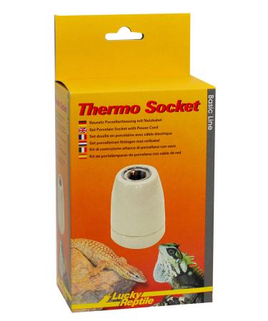 Lucky Repile Thermo Sicket - Porcelain version with thread - E27 lamp version with a power cable - version with a thread ear & assembly material - Compatible for lamps with up to 150 W - Terrarium Accessories