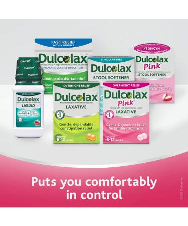 Dulcolax Pink Overnight Relief Stimulant Laxative Bisacodyl 5 mg Comfort Coated Tablets 25 Count - Buy Online on GoSupps.com