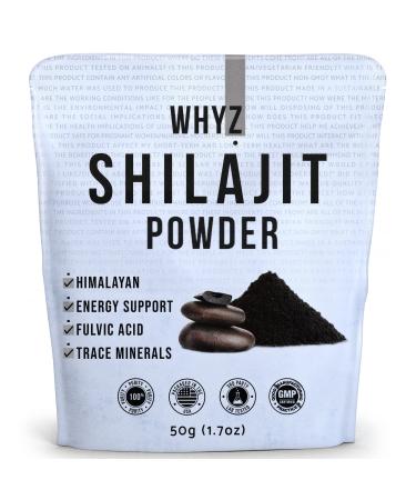 WHYZ Shilajit Powder 50g(1.7 oz) Shilajit Pure Himalayan Mineral with Fulvic Acid Powder Pure Shilajit and Fulvic Minerals Compound for Immune Support and Energy Supplement 200 Servings