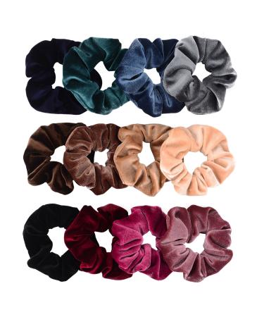 Whaline 12 Pack Hair Scrunchies Premium Velvet Scrunchy Elastic Hair Bands for Girls, Women Hair Accessories (12 Colors) - Buy Online on GoSupps.com