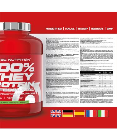 Scitec Nutrition 100% Whey Protein Professional 2.35 kg - Gluten-Free Palm Oil-Free with Amino Acids & Digestive Enzymes - Pistachio White Chocolate - Buy Online on GoSupps.com