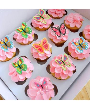 Keaziu 18Pcs Butterfly Cupcake Toppers Cake Party Cake Decorations Mixed Colour for Birthday Wedding Party Wall Decoration Multiple Color Combinations - Buy Online on GoSupps.com