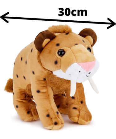 Zappi Co Smilodon Plush Toy - 38cm Soft Stuffed Animal for Kids | Safari Animals Collection - Buy Online on GoSupps.com