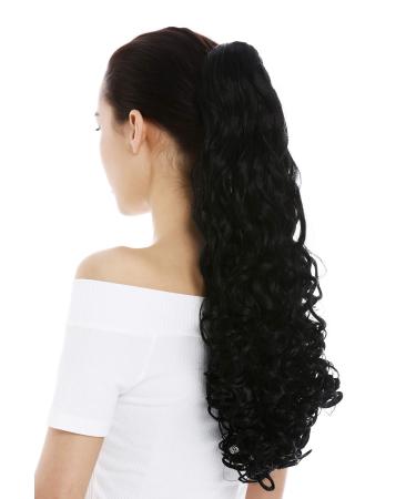 WIG ME UP - 9563B-1 hairpiece braid ponytail long voluminous heavily curled curly black 60 cm