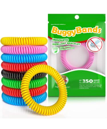 BuggyBands Mosquito Bracelets, 48 Pack Individually Wrapped, DEET Free, Natural and Waterproof Band