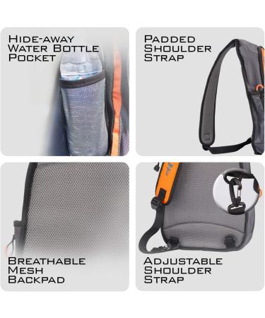KastKing Pond Hopper Fishing Sling Tackle Storage Bag - Lightweight Sling Backpack for Fishing, Hiking, Hunting, and Camping - Orange Sling Bag - 17.7x12.6x6 Inches - Buy Online on GoSupps.com