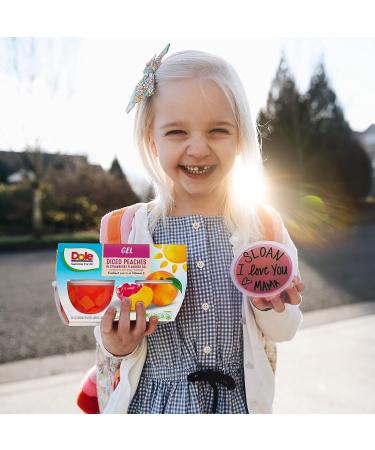 Dole Fruit Bowls Diced Peaches in Strawberry Gel - 4.3oz (36 Cups) | Gluten Free Healthy Snack - Buy Online on GoSupps.com