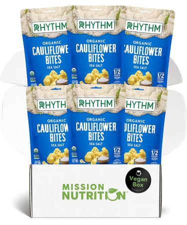 Rhythm Cauliflower Bites Sea Salt - Vegan, Paleo & Gluten-Free - 6 Pack Mission Nutrition Vegan Box - Buy Online on GoSupps.com