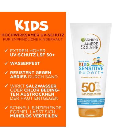Garnier Kids Sun Milk LSF 50+ - High Protection Sunscreen for Children | Ambre Solaire 200 ml | Safe & Gentle Formula - Buy Online on GoSupps.com