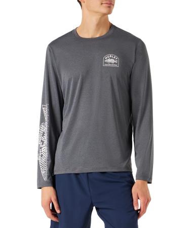 Hurley Men's Bay Bass Hybrid UPF LS Rash Guard Shirt XL Black (Heather Black)