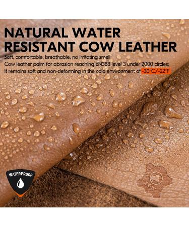 VGO Waterproof Ski Gloves for Men & Women | Cowhide Outdoor Gloves with 3M Thinsulate -30 /-22 F - Buy Online on GoSupps.com