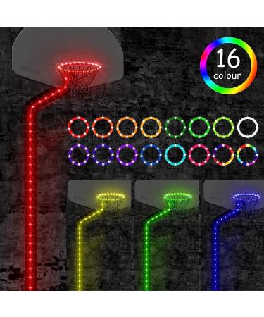 Waybelive LED Basketball Hoop Lights - Remote Control, 16 Color Change, Waterproof, Super Bright - Perfect for Nighttime Outdoor Play - Great Gift for Kids - Buy Online on GoSupps.com