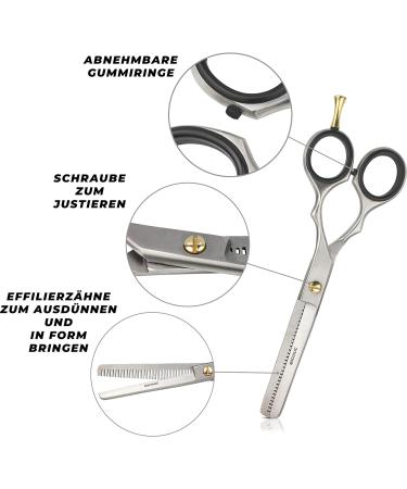 Socialic Effilting Scissors | Premium 16.5 cm Stainless Steel Thinning Scissors with Etui | Sharp Hair Clipper for Men & Women | Precise Hair Cutting Tool - Buy Online on GoSupps.com