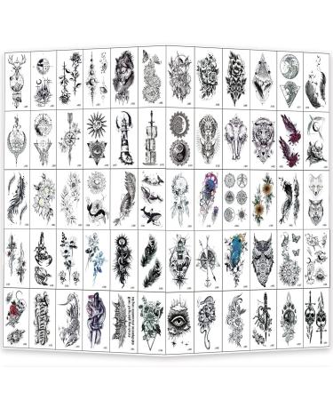 60 Sheets Temporary Tattoo for Adults and Kids  Long Lasting Tattoo Stickers for Women Waterproof  Fake Tattoos That Look Real and Last Long