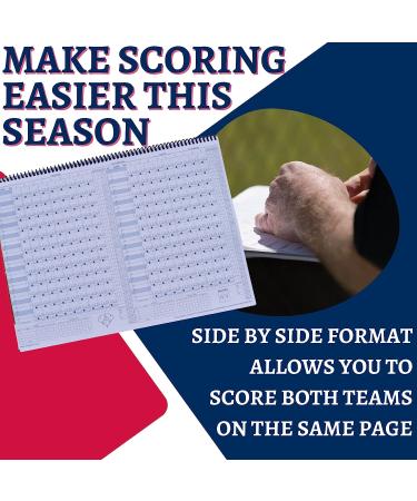 Covey Sports Baseball Softball Scorebook Side by Side Format (50 Games) + Lineup Cards (50-Pack) - Large Format Book with Line Up Card Sheets - Buy Online on GoSupps.com