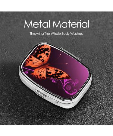 Nice Butterfly Printed Square Pill Box - Portable Travel Medicine Organizer for Easy Pill Storage - Buy Online on GoSupps.com