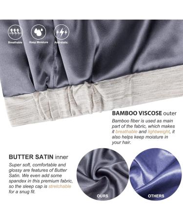 Silk Satin Sleep Cap Bonnet for Natural Curly Hair | Adjustable Night Cap OATMEAL - Buy Online on GoSupps.com
